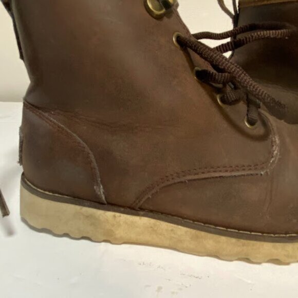 UGG Kesey Waterproof Leather Lace-Up Boots Size 4 - Picture 11 of 14
